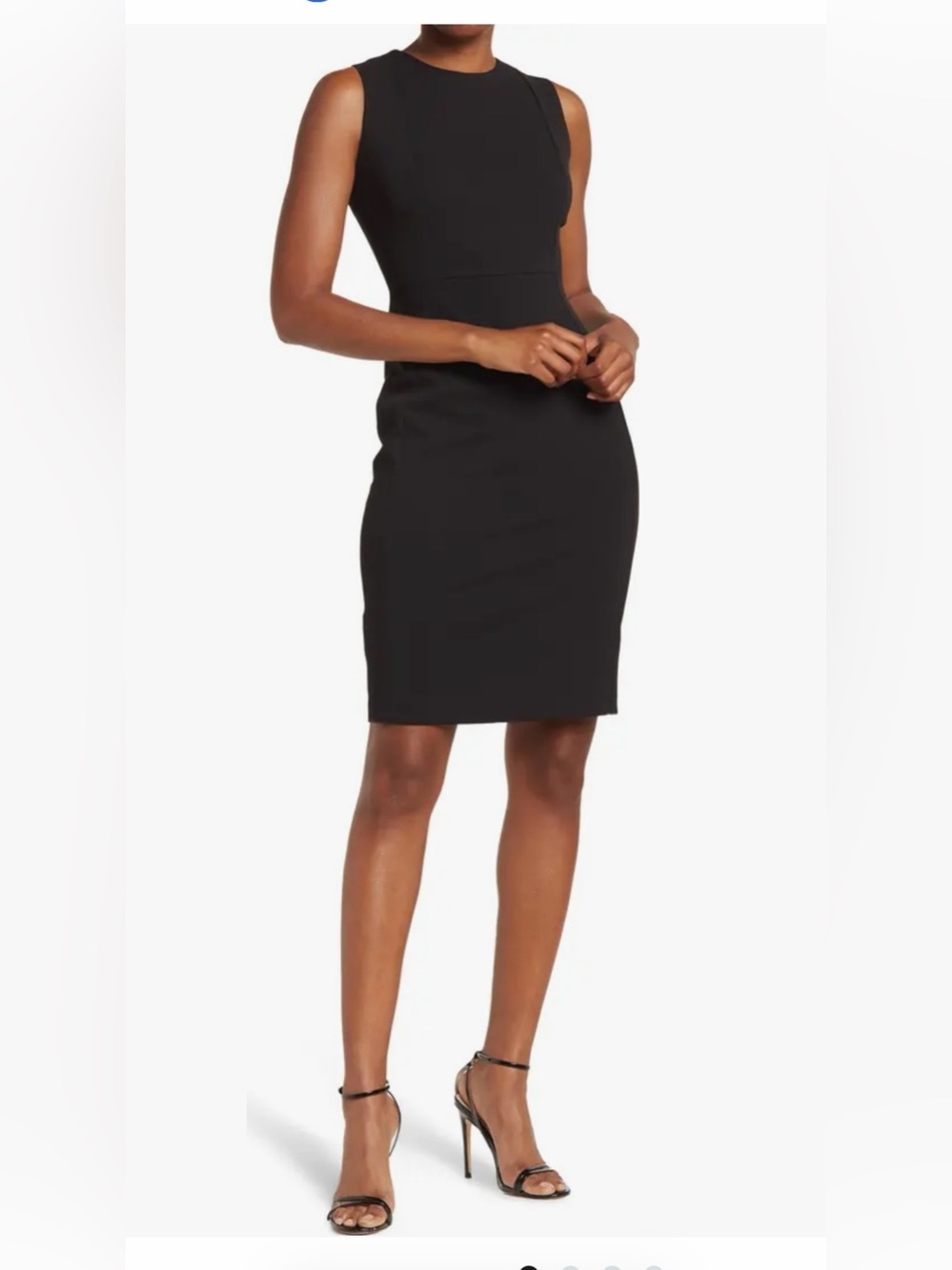 Calvin Klein Sleeveless Navy Sheath Midi Dress. Size-10